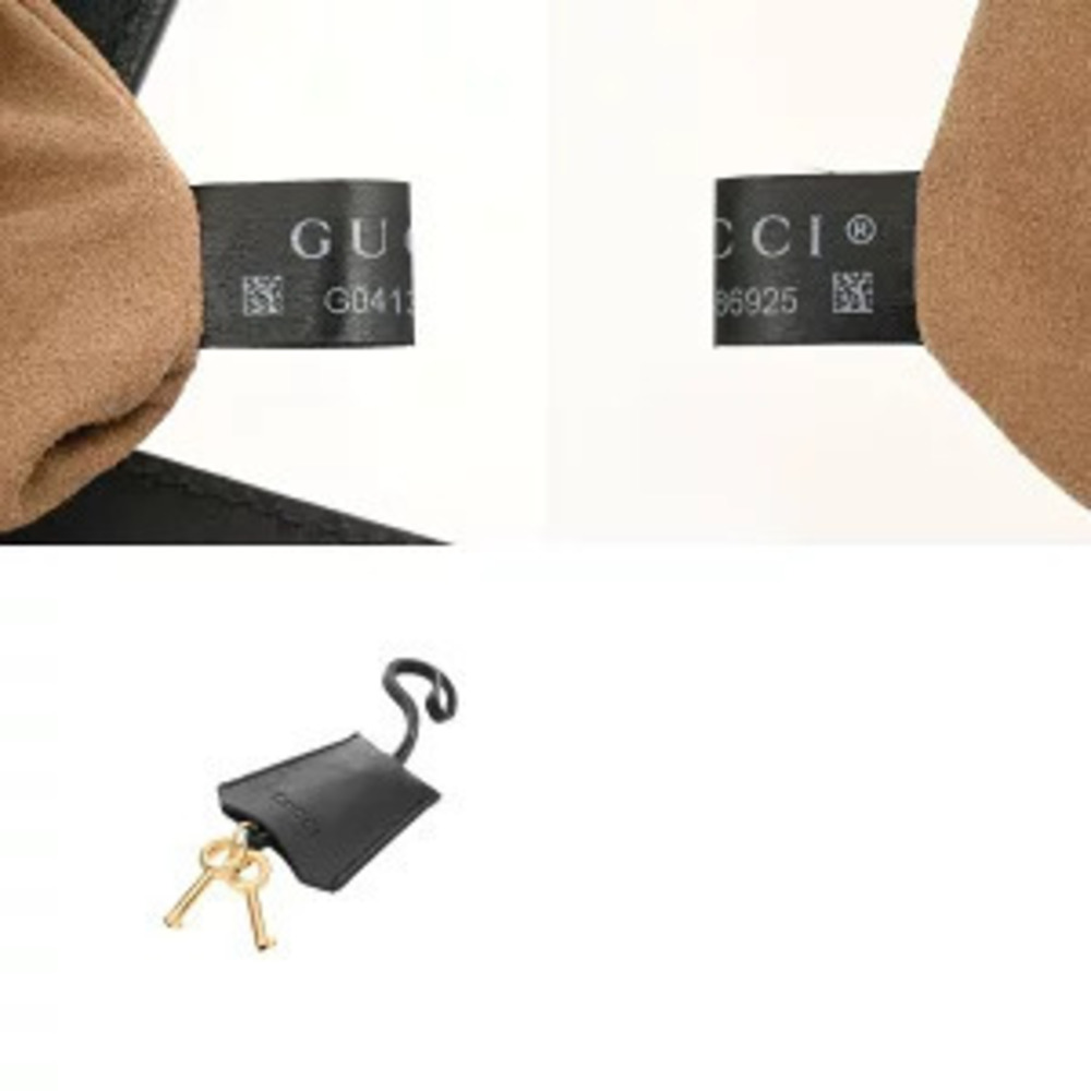 Gucci Tote Padlock Beige GG Ebony Supreme Canvas Leather Black Bag - Picture 9 of 9